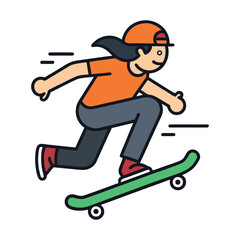 Skateboarding icon on white background simple vector illustration