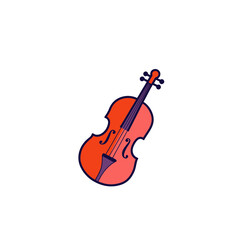 Stylized orange violin illustration on a black background
