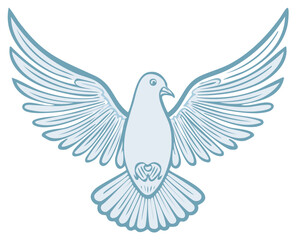 Obraz premium Dove with Outstretched Wings Symbol of Peace and Freedom Vector Illustration
