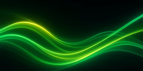 Abstract green and blue wave design with a glowing flow pattern for a vibrant energy backdrop