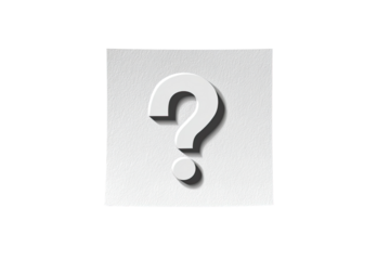 A white question mark on a white square