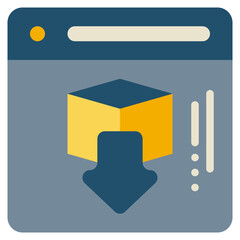 box package install setup download system flat style icon