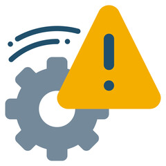 exclamation caution warning system wheel flat style icon