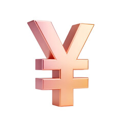 Obraz premium 3d yen symbol isolated on transparent background