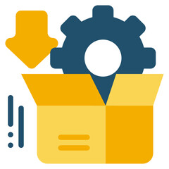package program download box system flat style icon