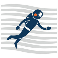 Scuba diving vector icon and illustration