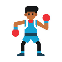 Boxing player silhouette vector stock illustration
