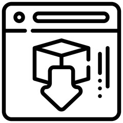 box package install setup download system simple line icon