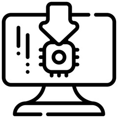 chipset setting setup download system simple line icon