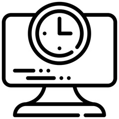 clock time system setting cyber simple line icon