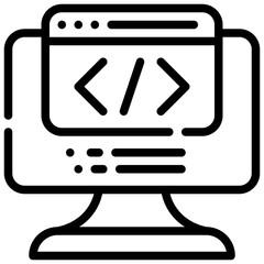 coding setting setup system simple line icon