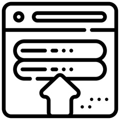 database backup upload cyber system simple line icon