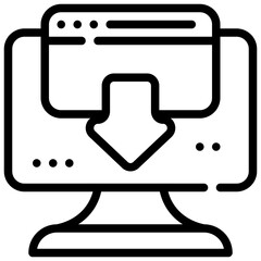 cyber download install setting setup simple line icon