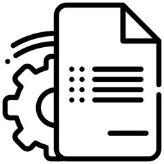 document file wheel setting system simple line icon