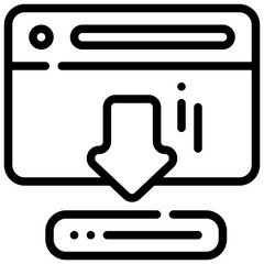 download install database program system simple line icon