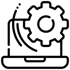 setting wheel system setup simple line icon
