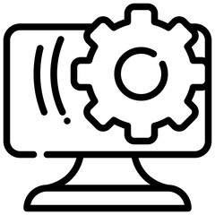 wheel system setup install simple line icon