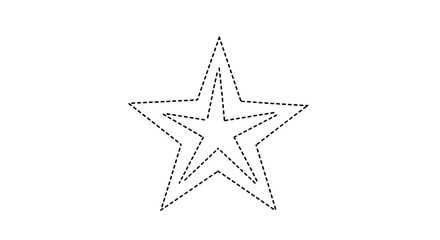 Obraz premium Dashed star illustration against white background for design elements