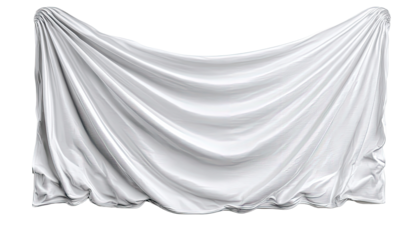 White fabric drapes, soft folds