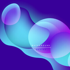 Abstract fluid shapes overlap, creating vibrant blue purple gradients. Modern design element for backgrounds, presentations. Smooth transitions visible.
