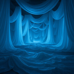 Exhibition Hall of Blue Fabrics