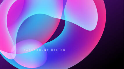 Abstract fluid shapes, vibrant colors blend. Pink, blue hues dominate dark background. Modern design element, dynamic composition.