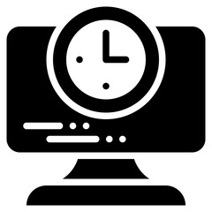 clock time system setting cyber solid glyph icon