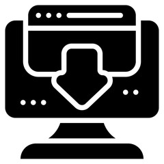 cyber download install setting setup solid glyph icon