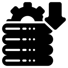 database server data download system solid glyph icon