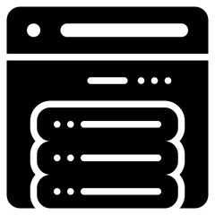 server database system online solid glyph icon