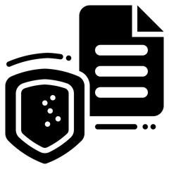 shield protection file document system solid glyph icon
