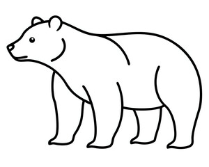 bear ,illustration outline isolated on white background