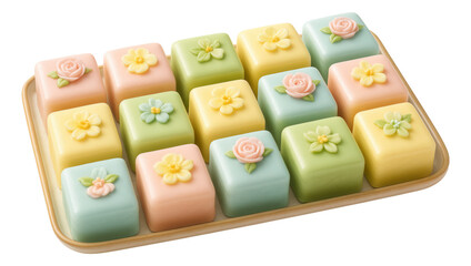 Thin slices of dried ginger artfully laid out on a woven cotton placemat