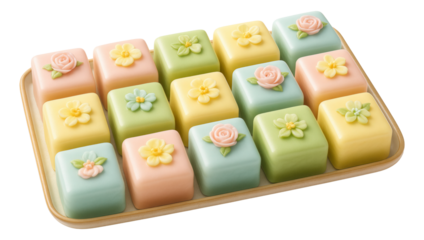 Thin slices of dried ginger artfully laid out on a woven cotton placemat