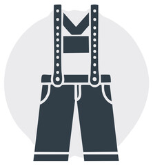 Traditional Lederhosen German Bavarain Clothing Icon Flat Design
