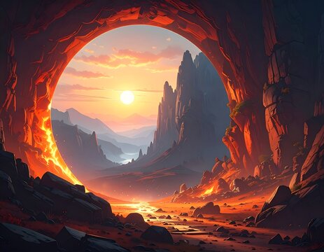 Cave's sunset view - Powered by Adobe