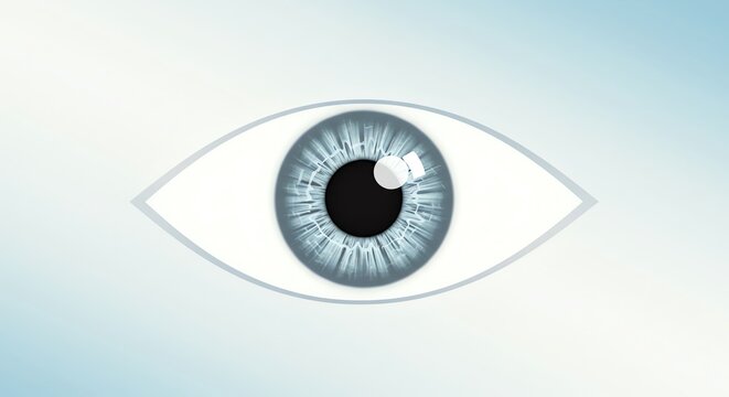 Blue eye with pill on iris
