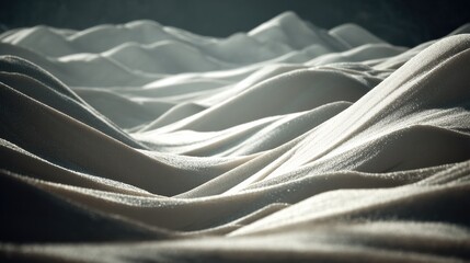Serene abstract landscape with gentle dunes and subtle texture illuminated by soft light artistic sand