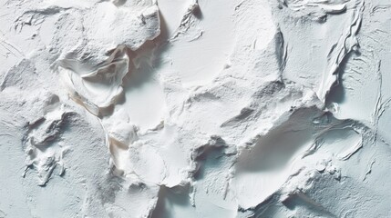 Aerial Impressionistic White Textured Surface with Bold Strokes and Subtle Shadow Play for Minimalist Aesthetic