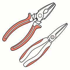 Two Pairs of Pliers with Orange Handles tools tool