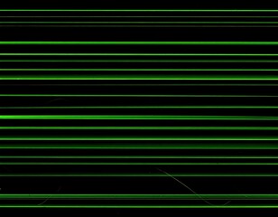 Horizontal, vibrant green lines on black, resembling scan lines or data streams