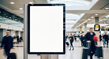 Obraz premium Modern photorealistic mockup of a blank digital airport departure board screen.