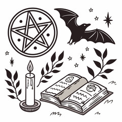 Witchcraft Symbols and Objects Collection occult magic