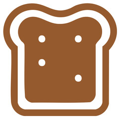 Stylized Bread Slice with Crumb Texture Flat Vector Graphic for Food Concepts