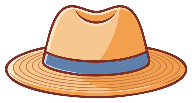 orange hat with blue band clip art preview