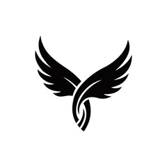 Obraz premium Abstract Black Wing Logo Symbol