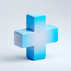 Fototapeta premium Vibrant blue 3D plus symbol offers modern medical care and positive health solutions for innovative healthcare concepts