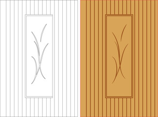 Elegant floral motif design on a textured background presented in line art and color.