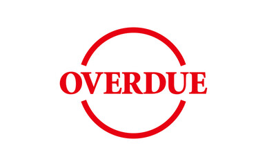OVERDUE - Red Rubber Stamp With text message OVERDUE 
