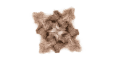 Symmetrical Flowing Brown Dust or Smoke Cloud Texture Overlay Isolated Illustration